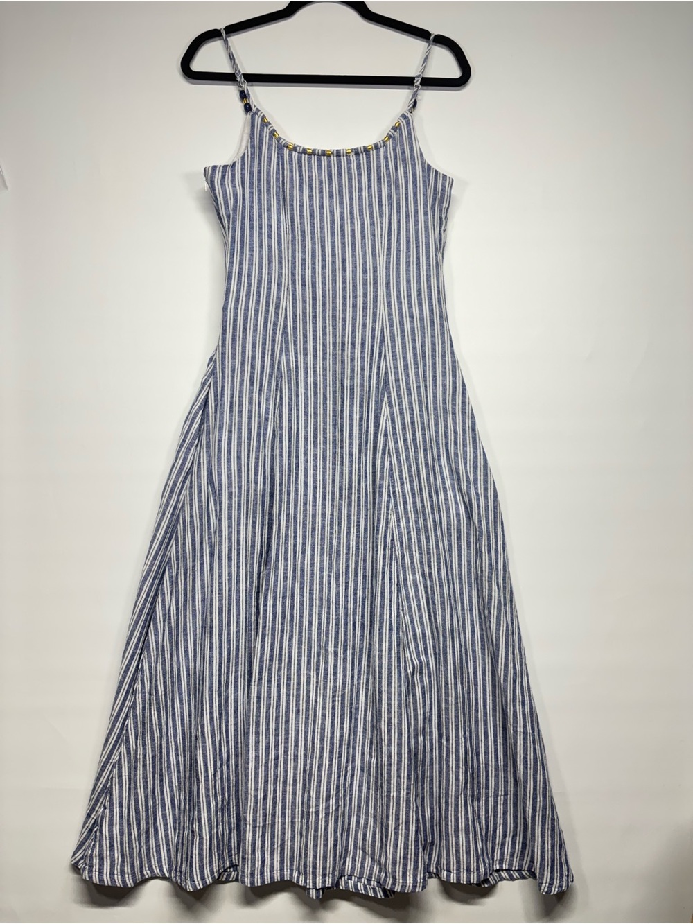 ✨Calypso St. Barth Linen Blue White Striped Maxi Dress Size XS - Picture 4 of 12